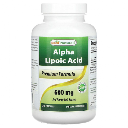 Best Naturals, Альфа-липоевая кислота, 600 мг, 240 капсул #1
