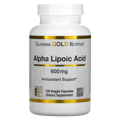 California Gold Nutrition, альфа-липоевая кислота, 600 мг, 120 растительных капсул #1