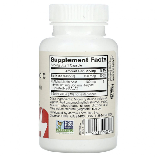 Jarrow Formulas, R-альфа-липоевая кислота Best, 100 мг, 60 растительных капсул #1