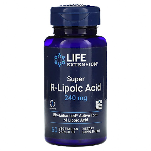 Life Extension, супер R-липоевая кислота, 240 мг, 60 вегетарианских капсул #1