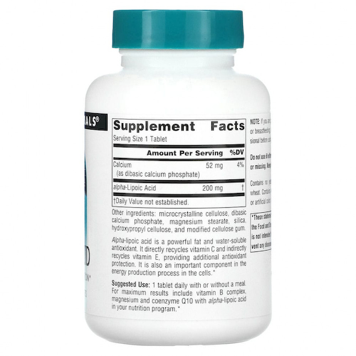 Source Naturals, альфа-липоевая кислота, 200 мг, 120 таблеток #1