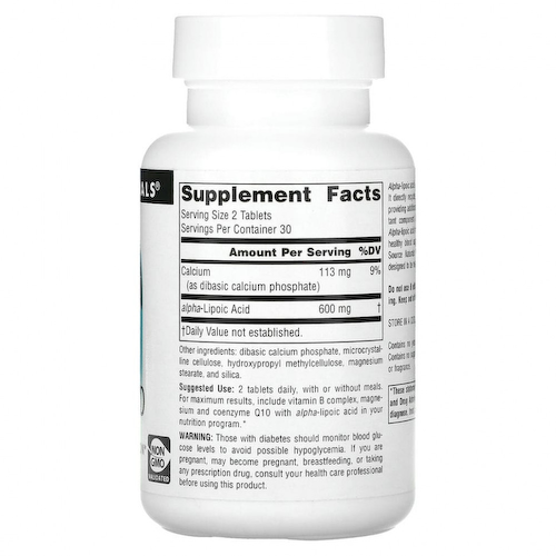 Source Naturals, альфа-липоевая кислота, медленное высвобождение, 300 мг, 60 таблеток #1