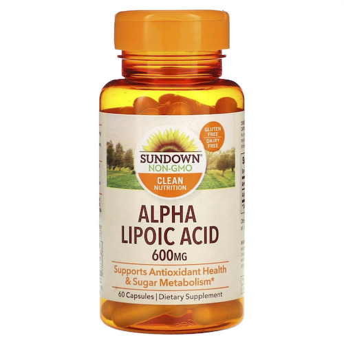 Sundown Naturals, Альфа-липоевая кислота, 600 мг, 60 капсул #1