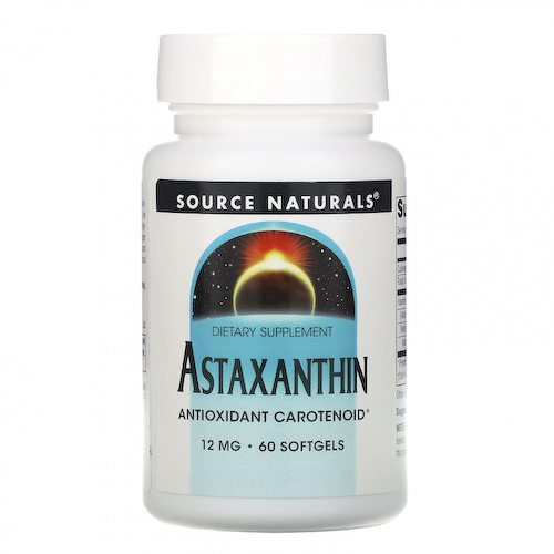 Source Naturals, астаксантин, 12 мг, 60 мягких таблеток #1