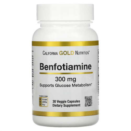 California Gold Nutrition, бенфотиамин, 300 мг, 30 растительных капсул #1