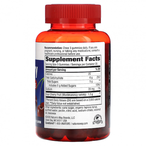 Nature's Way, Tart Cherry, Ultra Gummies, вишня, 400 мг, 75 жевательных таблеток #1