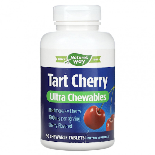 Nature's Way, Tart Cherry, Ultra Chewable, вишня, 400 мг, 90 жевательных таблеток #1