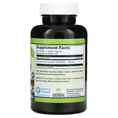 Herbal Secrets, кверцетин, 500 мг, 120 растительных капсул #1
