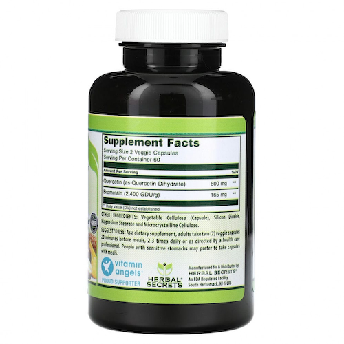 Herbal Secrets, Кверцетин бромелаин, 120 растительных капсул #1