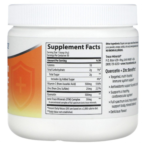 Trace Minerals ®, Кверцетин + цинк, крем с апельсином, 120 г (4,2 унции) #1