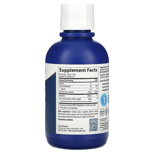 Trace Minerals ®, Жидкий цинк + кверцетин, апельсин и манго, 16 жидк. унция $ 12.99 (473 мл) #1