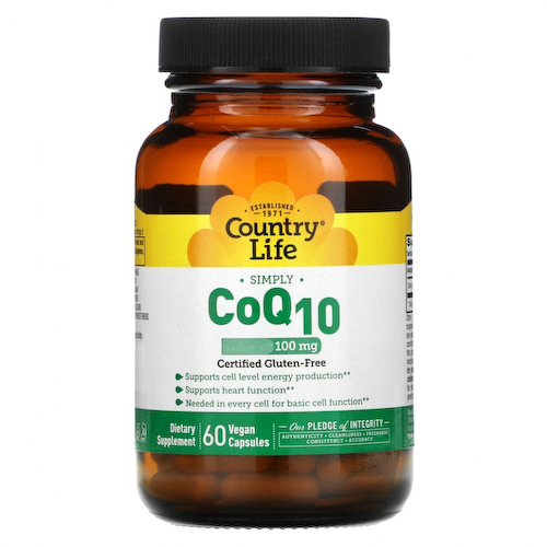 Country Life, CoQ10, коэнзим Q10, 100 мг, 60 веганских капсул #1