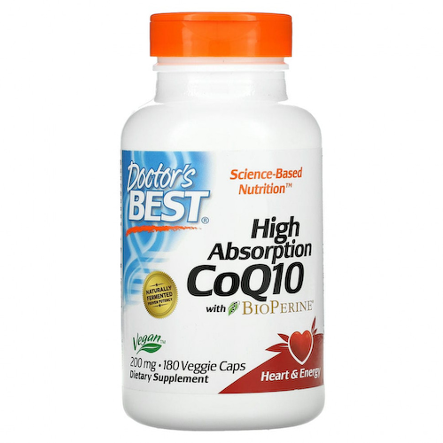 Doctor's Best, коэнзим Q10 с высокой степенью усвояемости, с BioPerine, 200 мг, 180 вегетарианских капсул #1