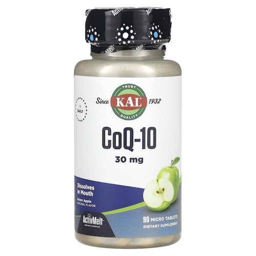 KAL, CoQ10, зеленое яблоко, 30 мг, 90 микротаблеток #1