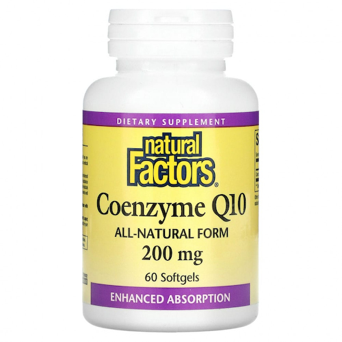 Natural Factors, коэнзим Q10, 200 мг, 60 мягких таблеток #1