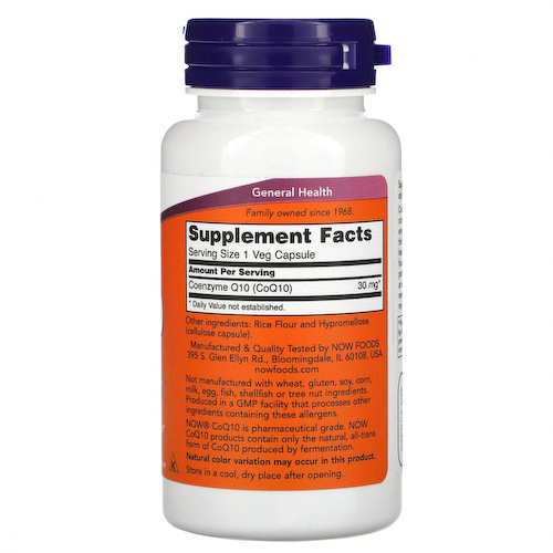 NOW Foods, коэнзим Q10, 30 мг, 120 растительных капсул #1