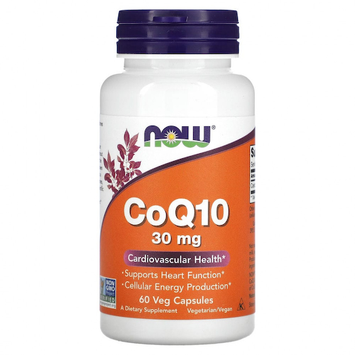 NOW Foods, коэнзим Q10, 30 мг, 60 вегетарианских капсул #1