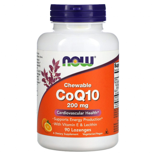 NOW Foods, жевательный коэнзим Q10, 200 мг, 90 пастилок #1