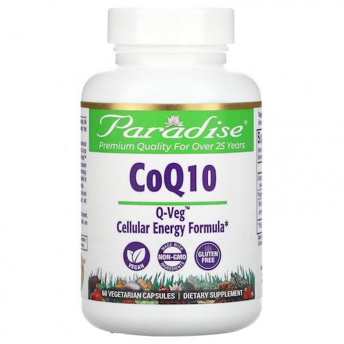 Paradise Herbs, коэнзим Q10, 60 вегетарианских капсул #1
