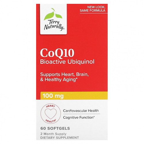 Terry Naturally, CoQ10, биоактивный убихинол, 100 мг, 60 мягких таблеток #1