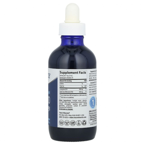 Trace Minerals ®, жидкий коэнзим Q10, мандарин, 100 мг, 118 мл (4 жидк. унции) #1