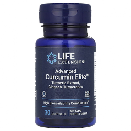 Life Extension, Advanced Curcumin Elite, экстракт куркумы, имбирь и турмероны, 30 капсул #1