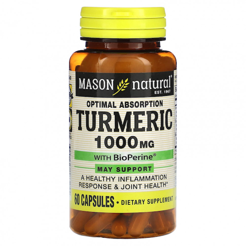 Mason Natural, Куркума с BioPerine, 1000 мг, 60 капсул #1