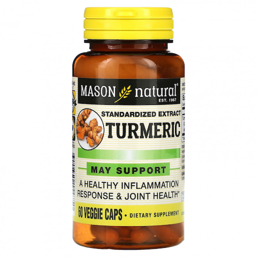 Mason Natural, Стандартизированный экстракт куркумы, 60 растительных капсул #1