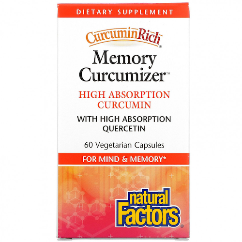 Natural Factors, CurcuminRich, Memory Curcumizer, 60 растительных капсул #1