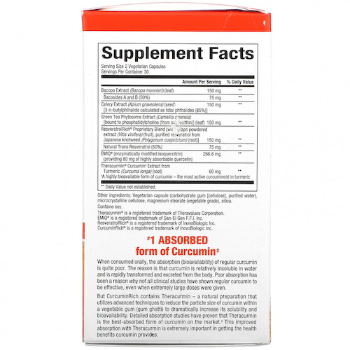 Natural Factors, CurcuminRich, Memory Curcumizer, 60 растительных капсул #1