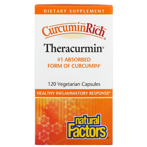 Natural Factors, CurcuminRich, Theracurmin, куркумин, 120 растительных капсул #1