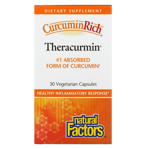 Natural Factors, CurcuminRich, Theracurmin, куркумин, 30 вегетарианских капсул #1