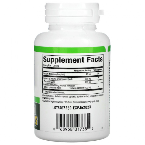 Natural Factors, Куркума и бромелаин, 450 мг, 90 капсул #1
