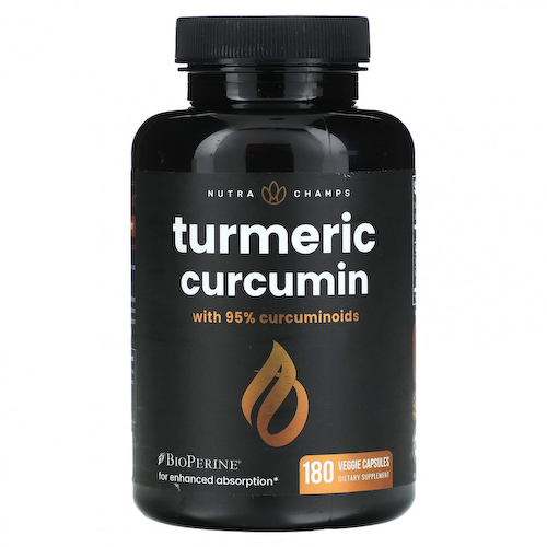 NutraChamps, Куркумин, куркумин, 180 растительных капсул #1