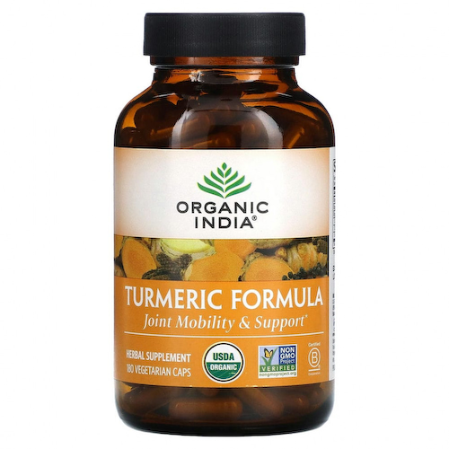 Organic India, Turmeric Formula, куркума, поддержка подвижности и здоровья суставов, 180 растительных капсул #1