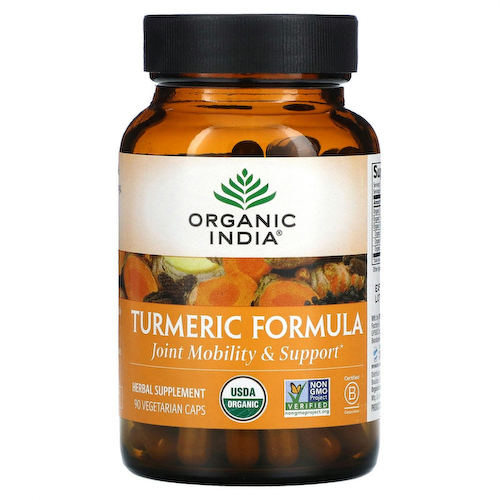 Organic India, Turmeric Formula, куркума, поддержка подвижности и здоровья суставов, 90 растительных капсул #1