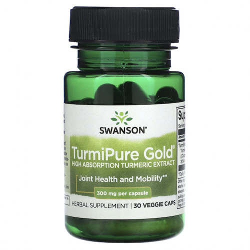 Swanson, TurmiPure Gold, 300 мг, 30 растительных капсул #1