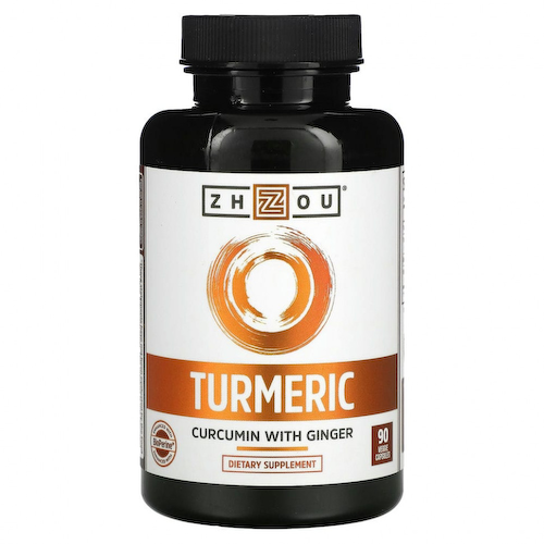 Zhou Nutrition, Куркума, куркумин с имбирем, 90 растительных капсул #1