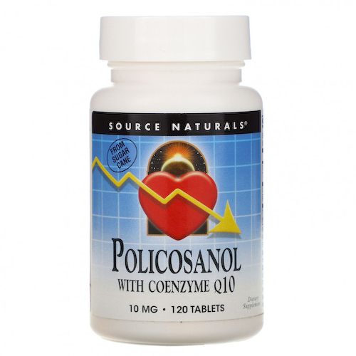 Source Naturals, Поликосанол, с коферментом Q10, 10 мг, 120 таблеток #1
