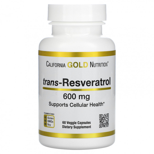 California Gold Nutrition, транс-ресвератрол, 600 мг, 60 вегетарианских капсул #1