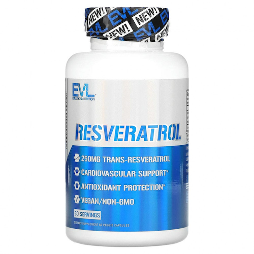 EVLution Nutrition, ресвератрол, 250 мг, 60 растительных капсул #1