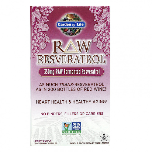 Garden of Life, RAW Resveratrol, 350 мг, 60 веганских капсул #1