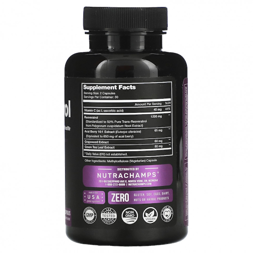 NutraChamps, Resveratrol, 60 Veggie Capsules #1