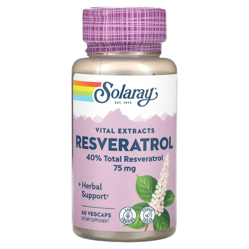 Solaray, Vital Extracts, Resveratrol, 75 mg, 60 VegCaps #1