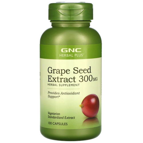GNC, Herbal Plus, экстракт виноградных косточек, 300 мг, 100 капсул #1
