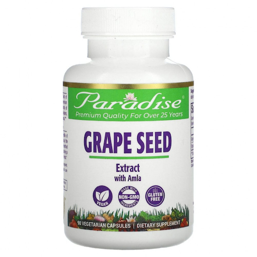 Paradise Herbs, ActiVin экстракт виноградных косточек с амлой, 90 вегетарианских капсул #1
