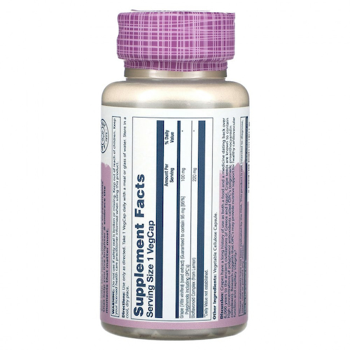 Solaray, Vital Extracts, виноградные косточки, 100 мг, 60 растительных капсул #1