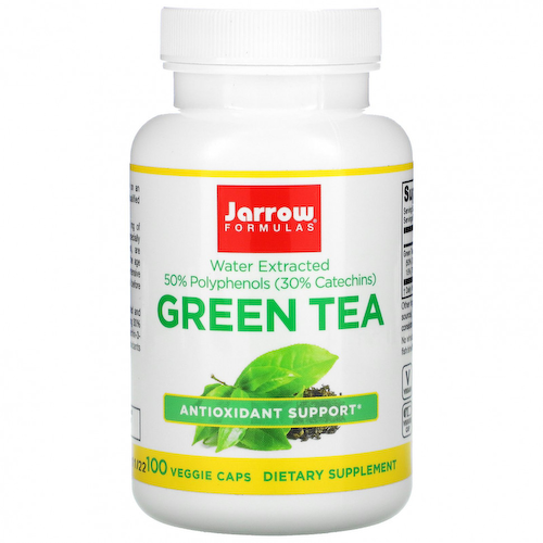 Jarrow Formulas, зеленый чай, 500 мг, 100 вегетарианских капсул #1