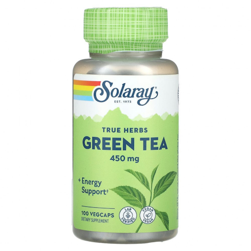 Solaray, True Herbs, зеленый чай, 450 мг, 100 вегетарианских капсул #1