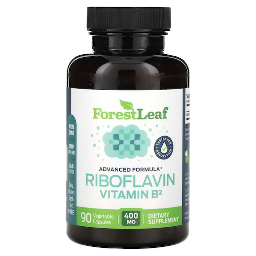 Forest Leaf, Рибофлавин и витамин B2, 400 мг, 90 растительных капсул #1